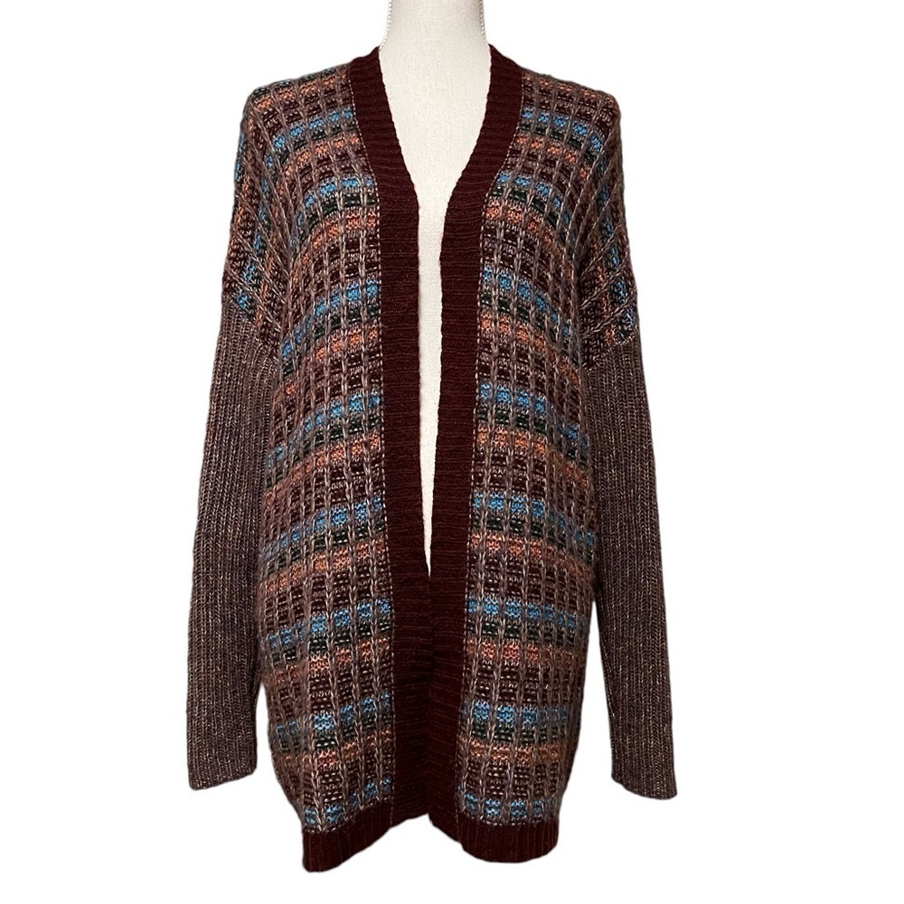 SOFT SURROUNDINGS WOMENS OPEN COLORFUL WAFFLE CARDIGAN SIZE S/M